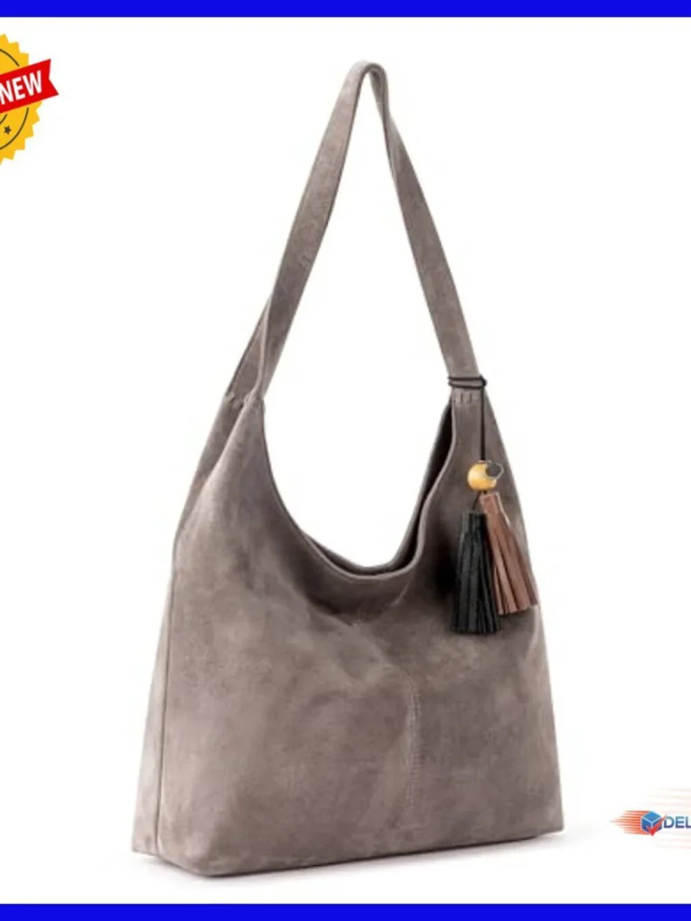 Large Leather Hobo Bag with Double Straps for Everyday Travel